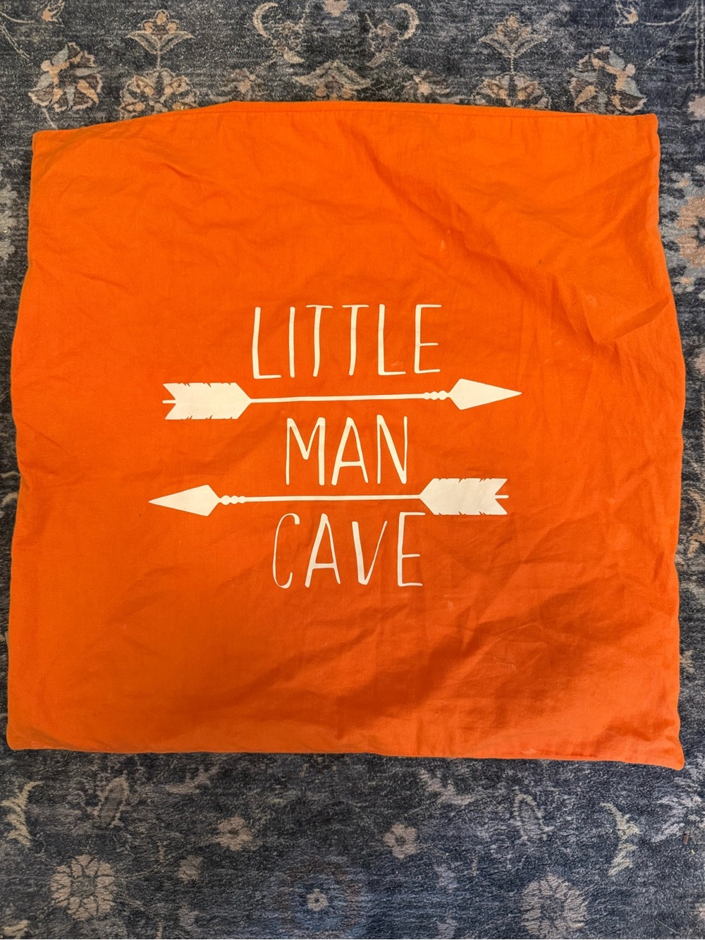 'Little Man Cave' pillow case 18 by 18